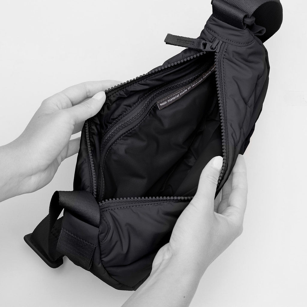 Wavy Puffer Moon Bag