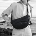 Wavy Puffer Moon Bag