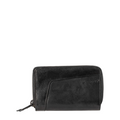 Lieblingstasche Betty black leather wallet with a zip-around closure and embossed aunts & uncles logo