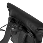 Lieblingstasche Wakayama black rolltop backpack with back zipper opening and top carry handle