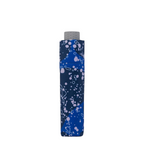 Lieblingstasche Affenzahn children's umbrella in a folded, compact blue design with light pink abstract patterns.