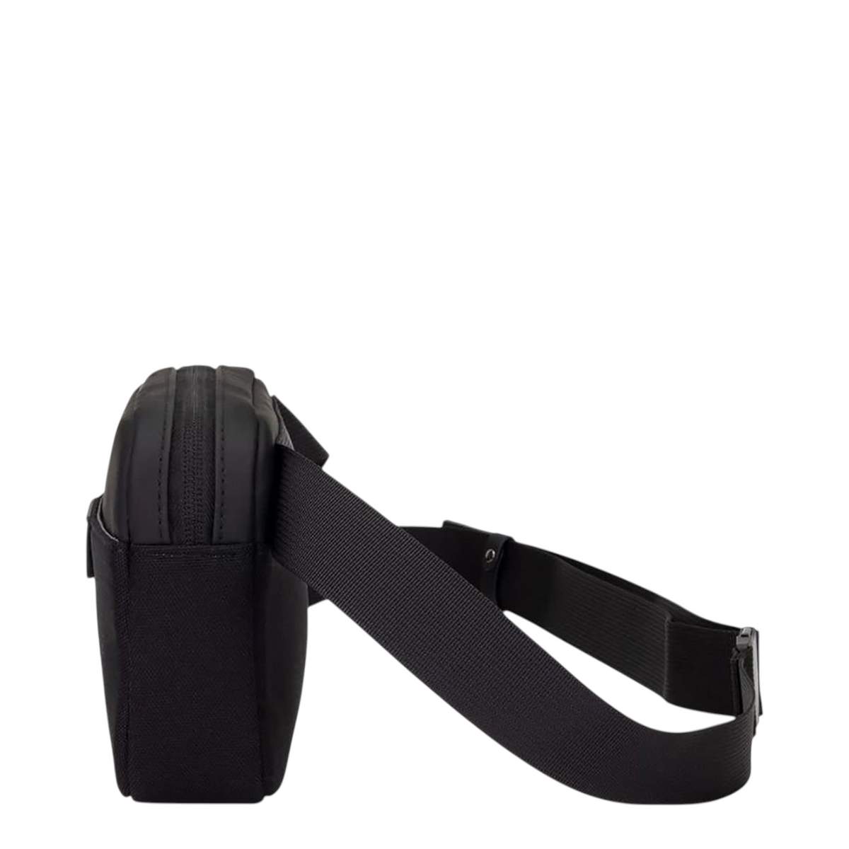 Lieblingstasche Habo black compact crossbody bag with adjustable strap, side view showing durable material