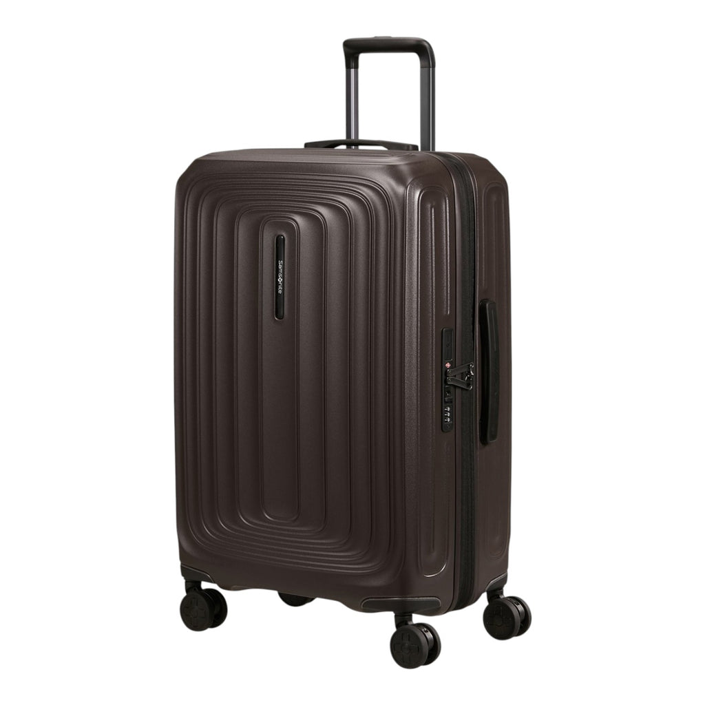 Lieblingstasche 2WANDER Spinner 69/25 expandable brown hard-shell suitcase with four wheels and TSA lock