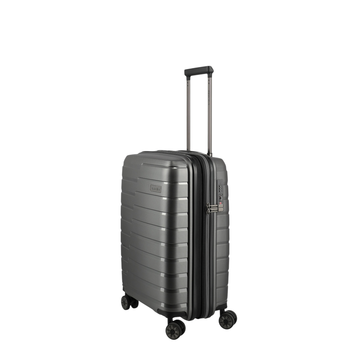 Lieblingstasche Air Base 4-wheel expandable carry-on trolley in dark grey with a telescopic handle and TSA lock