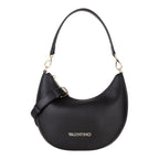 Lieblingstasche Alexia black pebbled leather hobo bag with gold hardware and adjustable strap.