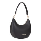 Lieblingstasche Alexia black pebbled leather hobo bag with gold hardware and zip closure.