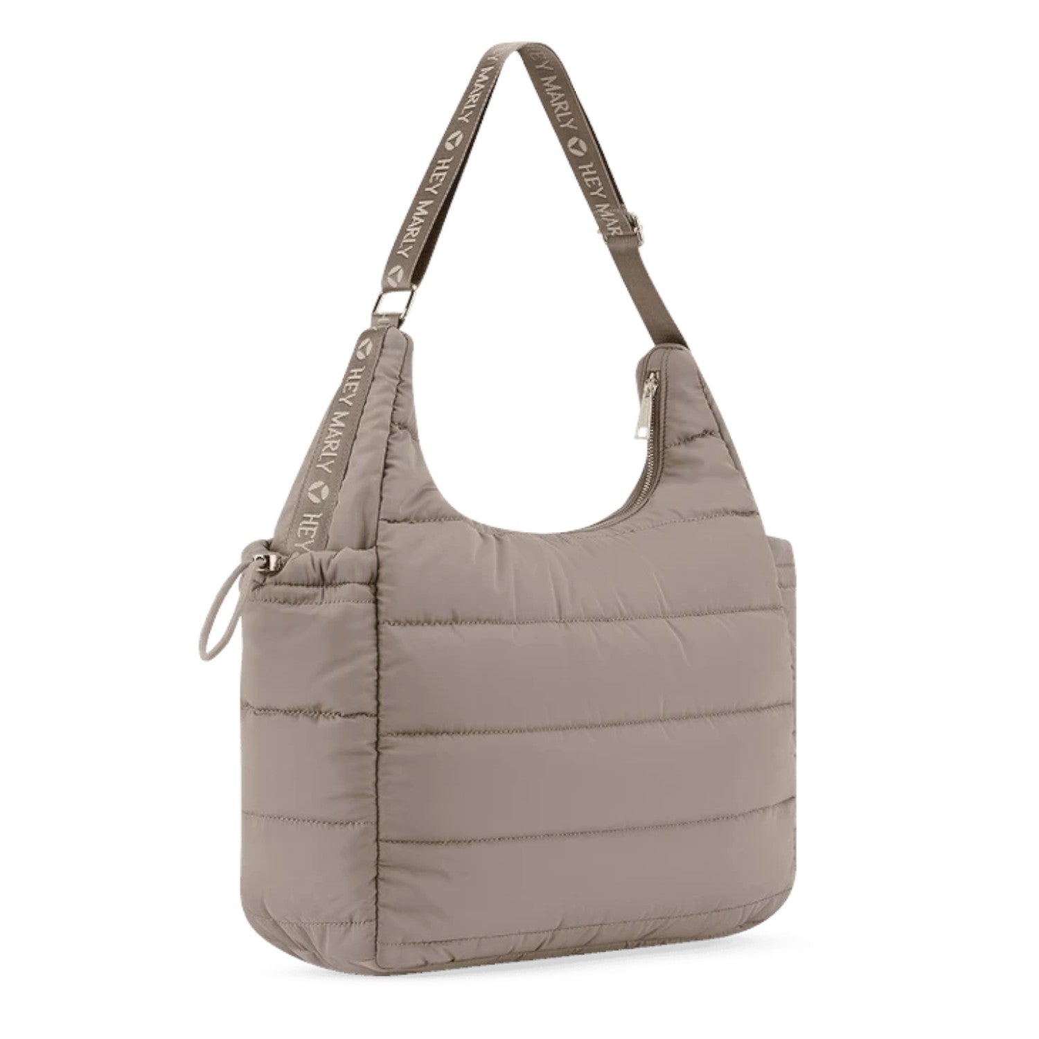 Lieblingstasche Alltime Buddy quilted taupe hobo bag with branded adjustable shoulder strap