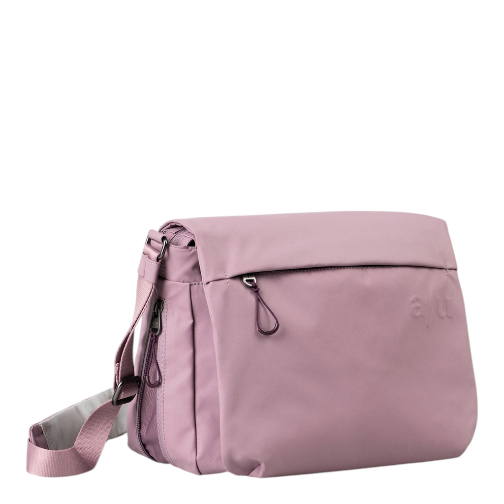 Lieblingstasche Aoki RE lite mauve crossbody bag with adjustable strap and front zipper pocket