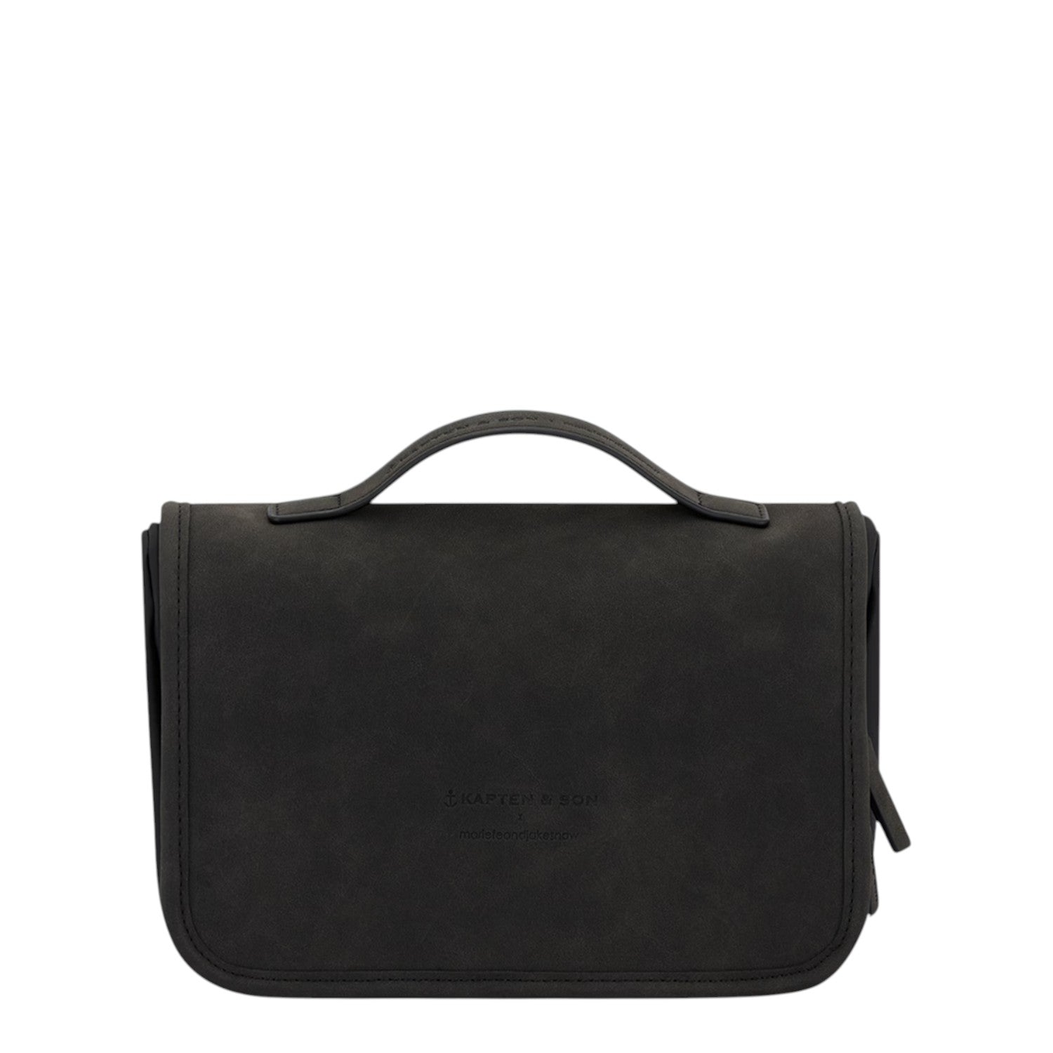Lieblingstasche Bali Washbag in black vegan leather with a top handle and minimalist design