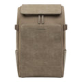 Lieblingstasche Bali Pro taupe faux leather backpack with front zip pocket and side pockets.