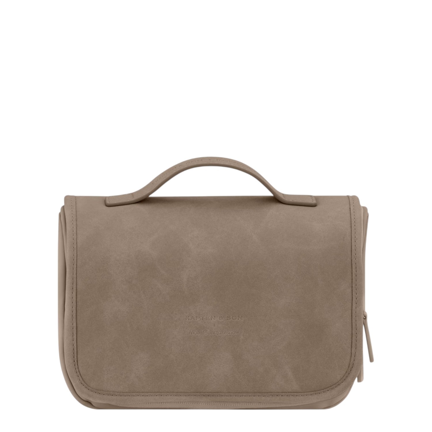 Lieblingstasche Bali washbag in taupe vegan leather with a top handle and minimalist design