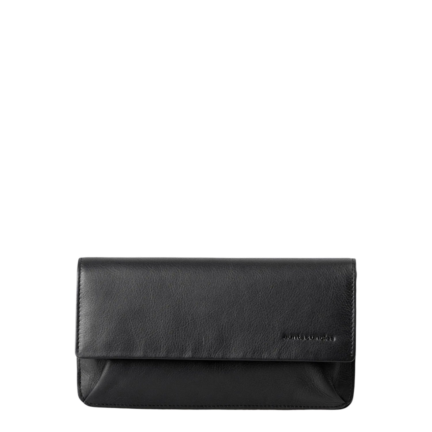 Lieblingstasche Bay black leather clutch wallet with a minimalist flap design