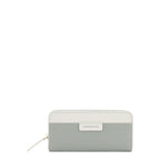 Lieblingstasche Bergen Pro large wallet in sage green and white with a zip closure and Kapten & Son logo detail.