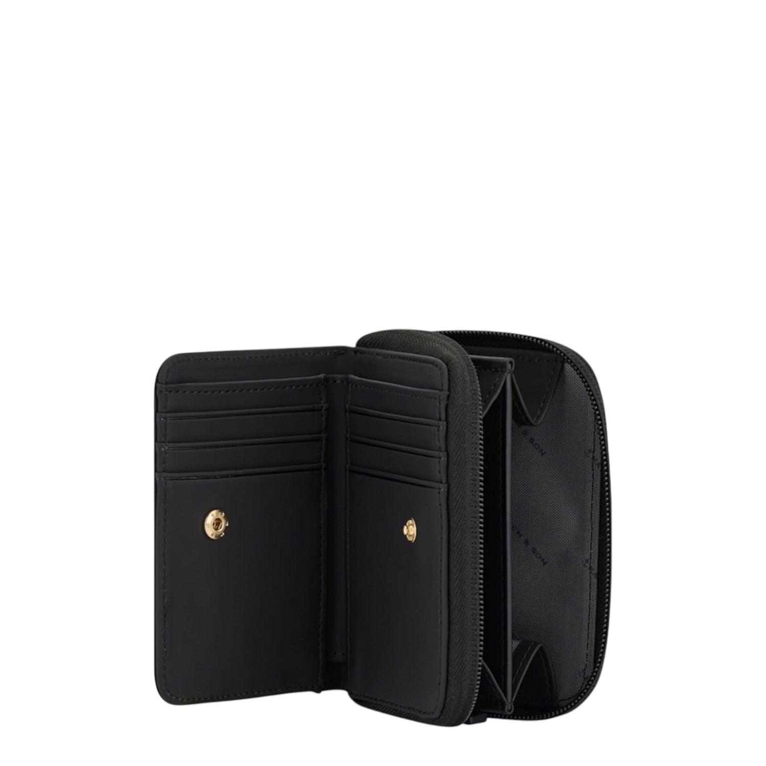 Lieblingstasche Bergen Pro Wallet Small in black with card slots, snap button closure, and a secure zip coin pocket.