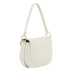 Lieblingstasche Big Sister shoulder bag in cream white pebbled leather with gold-tone hardware