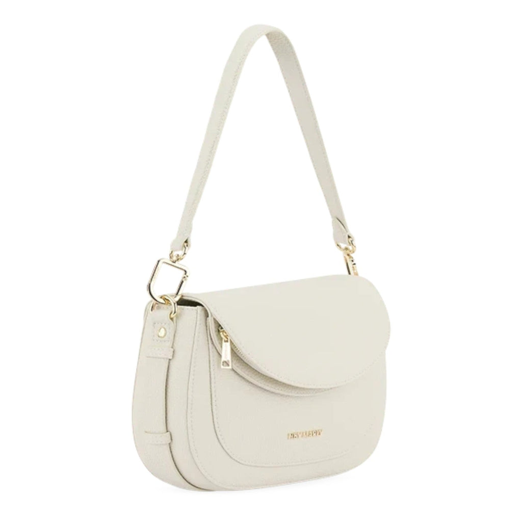 Lieblingstasche Big Sister off-white leather shoulder bag with gold hardware and a curved flap closure