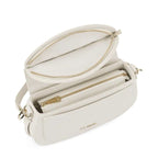 Lieblingstasche Big Sister crossbody bag in off-white leather with gold-tone hardware and open interior compartments