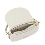 Lieblingstasche Big Sister off-white leather crossbody bag with open flap and interior zip pocket