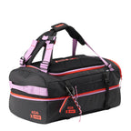 Lieblingstasche Duffel Pack in black with pink and orange accents, featuring durable fabric and adjustable straps.