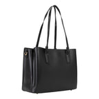 Lieblingstasche black faux leather tote bag with double straps and gold hardware detail.