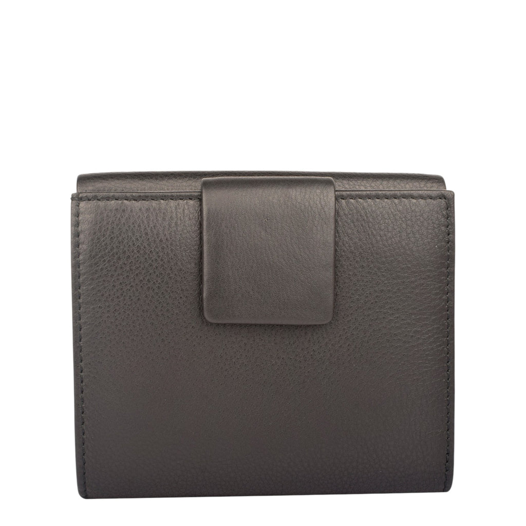 Lieblingstasche black leather bifold wallet with snap closure