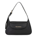 Lieblingstasche Flap Bag Daphne Re in black pebbled leather with gold hardware and adjustable strap.