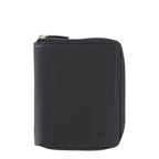 Lieblingstasche black leather RFID blocking zip-around wallet with embossed bull logo.