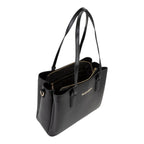 Lieblingstasche black leather tote bag with gold hardware and zip closure
