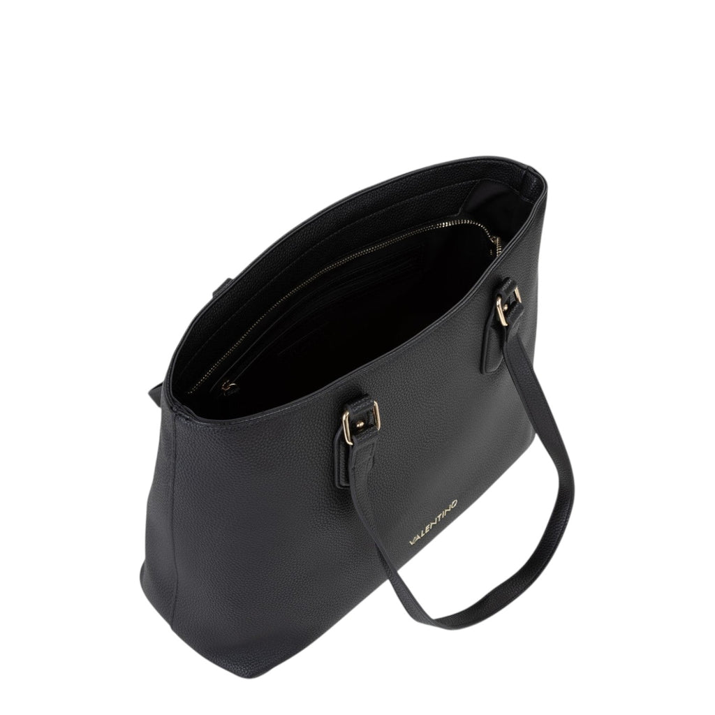 Lieblingstasche black pebbled leather tote bag with gold hardware and zip closure.