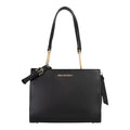 Lieblingstasche black leather tote bag with gold chain accents and buckle detail.