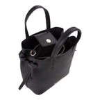 Lieblingstasche black pebbled leather tote bag with top handles and a detachable pouch.