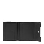 Lieblingstasche black leather tri-fold wallet with RFID protection and snap closure.