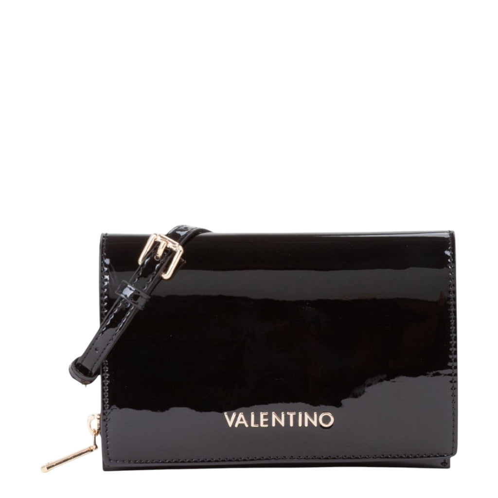 Lieblingstasche Flap Bag Ember in black patent leather with gold hardware and buckle detail.