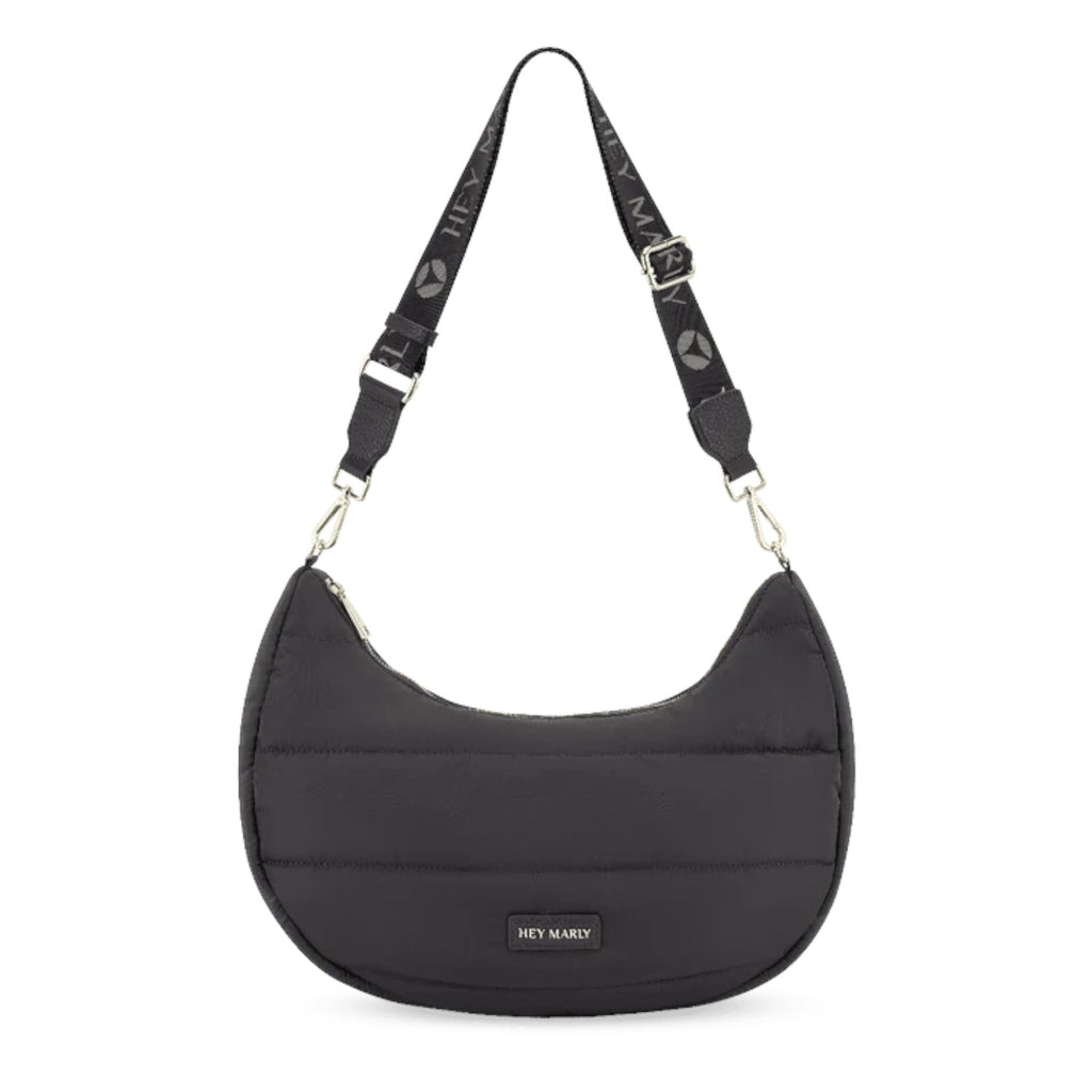 Lieblingstasche Lifetime Buddy M black quilted crescent shoulder bag with branded adjustable strap