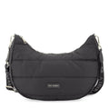 Lieblingstasche Lifetime Buddy M black quilted crescent shoulder bag with branded strap and silver hardware