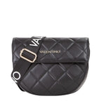 Lieblingstasche black quilted leather flap bag with adjustable logo strap and gold hardware.