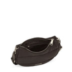 Lieblingstasche Lifetime Buddy S black quilted nylon crossbody bag with silver zipper and open interior compartment