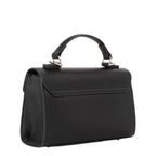 Lieblingstasche black faux leather satchel handbag with top handle and flap closure