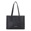 Lieblingstasche black pebbled faux leather tote bag with gold hardware and double shoulder straps.