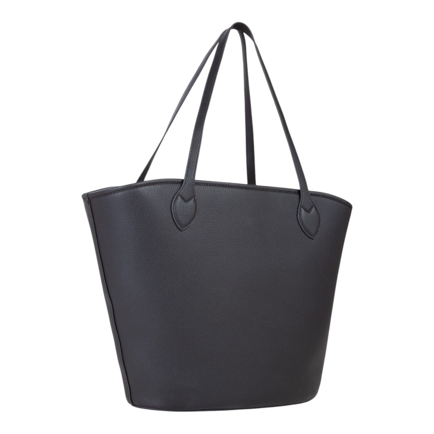 Lieblingstasche black pebbled faux leather tote bag with double straps
