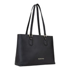 Lieblingstasche black pebbled faux leather tote bag with gold hardware and double straps.