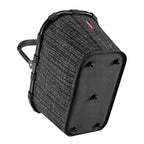 Lieblingstasche black and white textured carrybag with sturdy handles and a reinforced base.