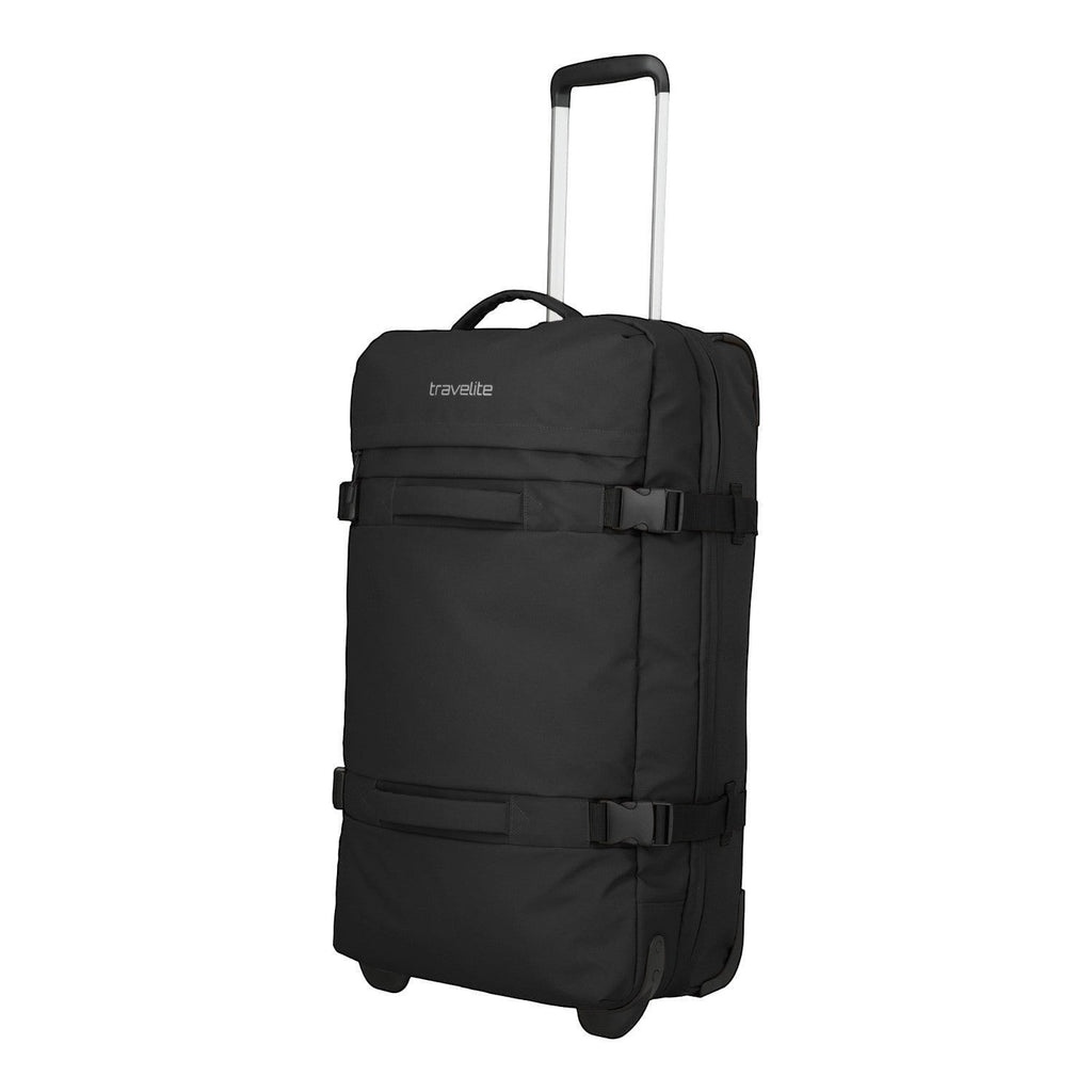 Lieblingstasche BOLONIA L black rolling travel bag with telescopic handle and compression straps.