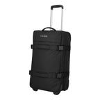 Lieblingstasche BOLONIA M black travel bag with wheels and telescopic handle, featuring compression straps.