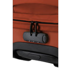 Lieblingstasche BOLONIA L travel bag in burnt orange fabric with black combination lock and zipper.