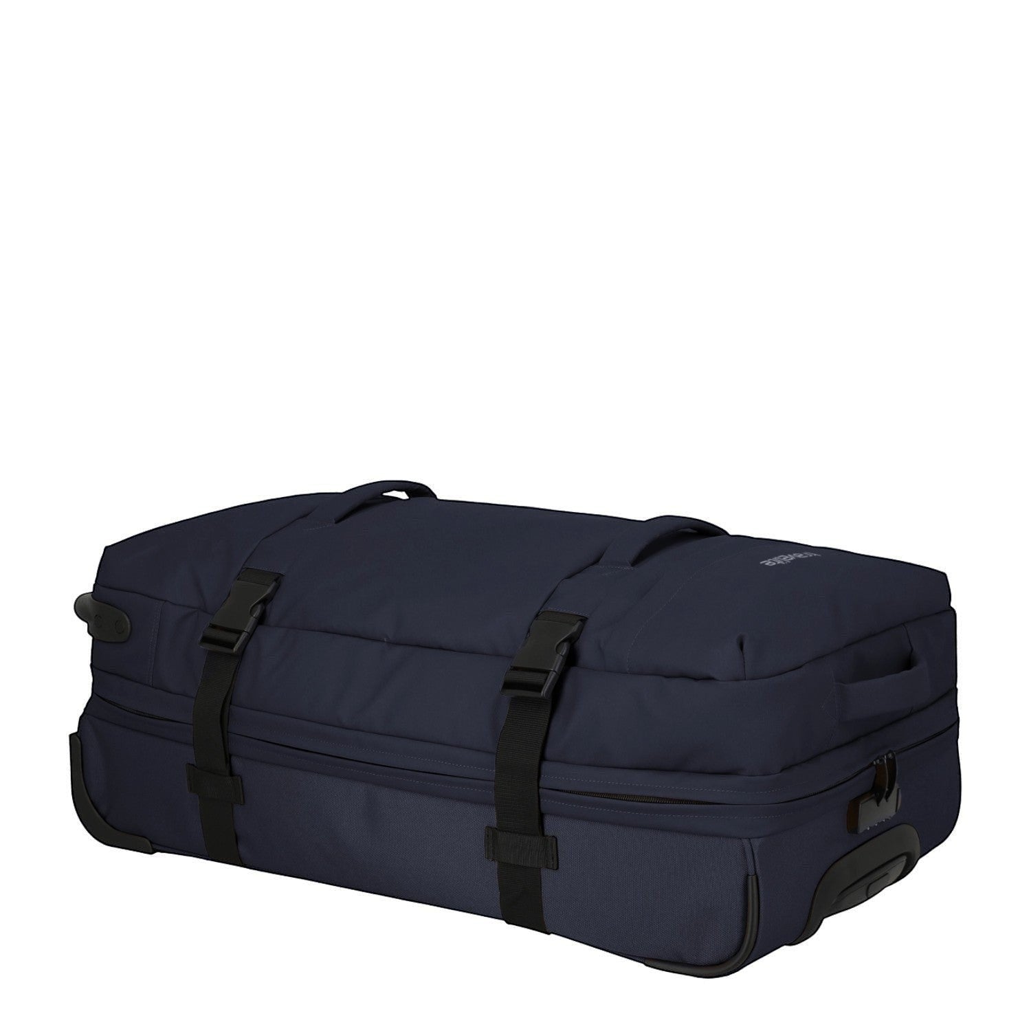 Lieblingstasche BOLONIA L navy blue wheeled travel bag with compression straps and top handles.