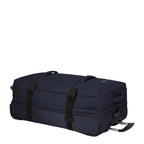 Lieblingstasche BOLONIA navy blue large rolling travel bag with black straps and extendable handle.