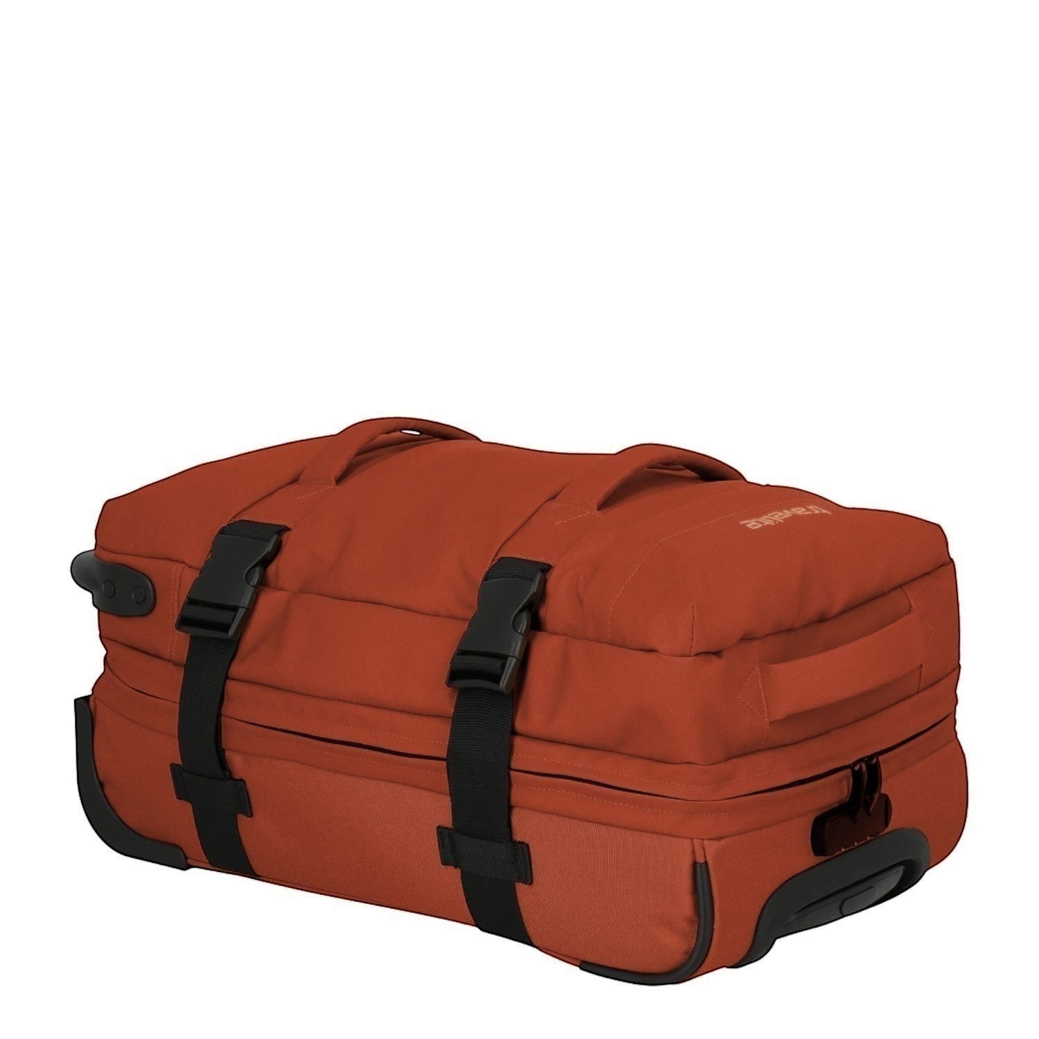 Lieblingstasche BOLONIA S orange rolling travel bag with black straps and wheels