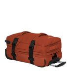 Lieblingstasche BOLONIA S orange rolling travel bag with black straps and telescopic handle.