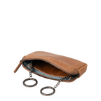 Lieblingstasche Brice brown leather key pouch with two metal key rings and a secure zipper closure
